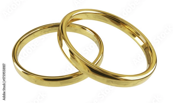 Obraz two golden wedding rings 3D