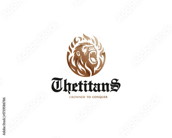 Obraz King kong angry gorilla emblem logo template for team sport