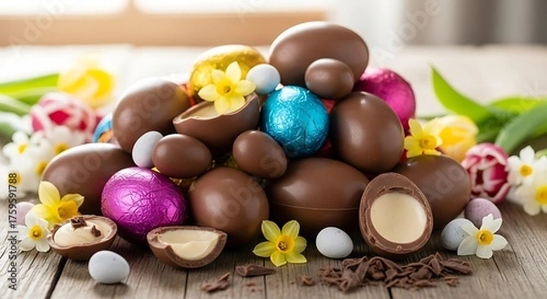 Obraz chocolate easter eggs