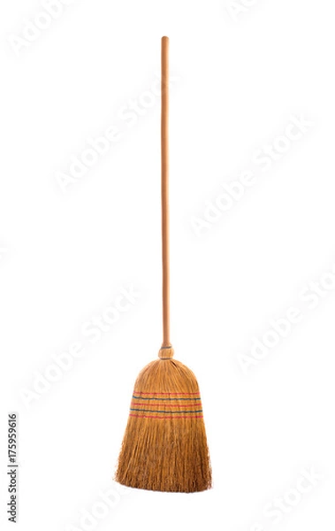 Obraz Broom straw on white background