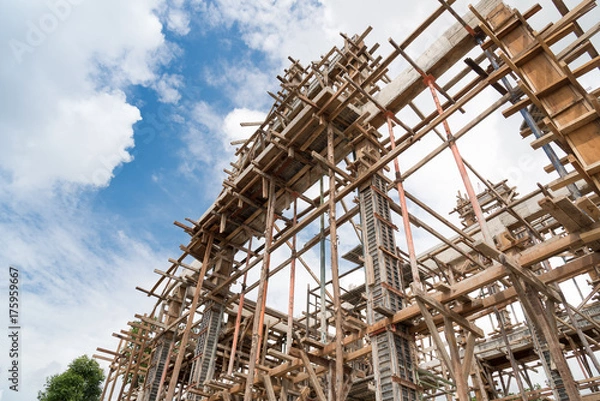 Fototapeta Structure of building under construction.