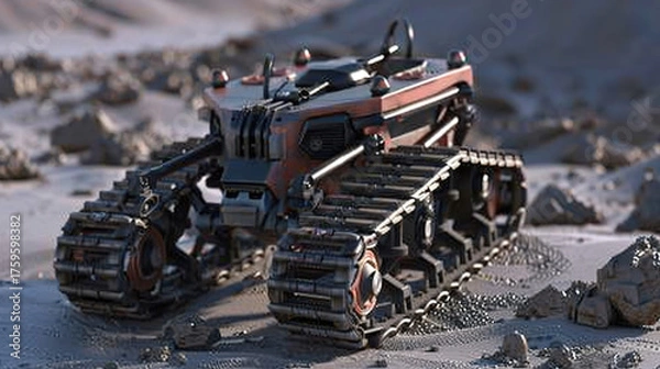 Fototapeta Tracked Robot - All-Terrain Tracked Robot: Tackle Complex Environments Easily,Smart Tracked Robot: Integrating AI Navigation & Stable Track System,Industrial Inspection Tracked Robot: Ensure Equipment
