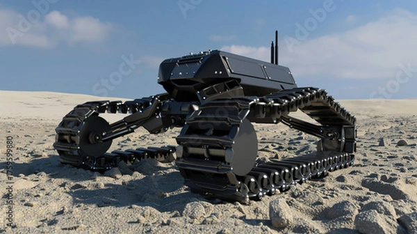 Fototapeta Tracked Robot - All-Terrain Tracked Robot: Tackle Complex Environments Easily,Smart Tracked Robot: Integrating AI Navigation & Stable Track System,Industrial Inspection Tracked Robot: Ensure Equipment