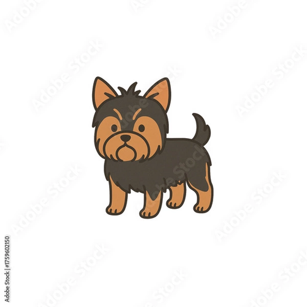 Fototapeta ヨークシャテリアのカラーアイコン、素材、背景なし、資料作り、動物