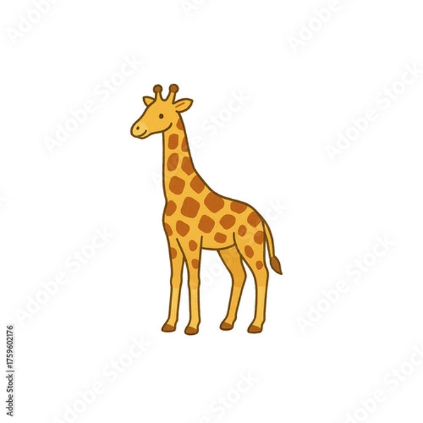 Fototapeta キリンのカラーアイコン、素材、背景なし、資料作り、動物