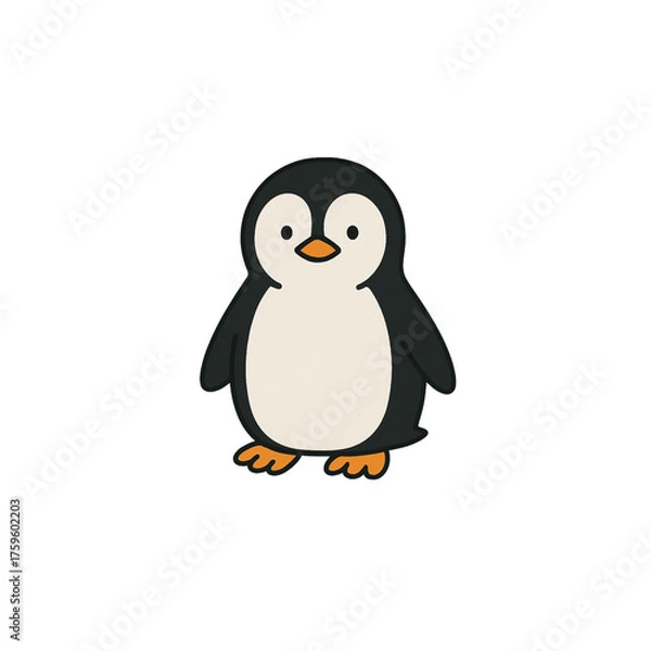 Fototapeta ペンギンのカラーアイコン、素材、背景なし、資料作り、動物