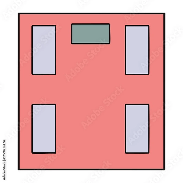 Fototapeta 手書き_体重計_01