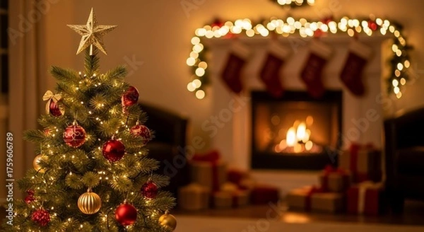 Obraz christmas tree with candles