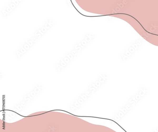 Fototapeta Pink wavy aesthetic square greeting card, landscape background for invitations, presentations, posters etc