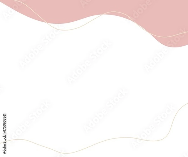 Fototapeta Pink wavy aesthetic square greeting card, landscape background for invitations, presentations, posters etc