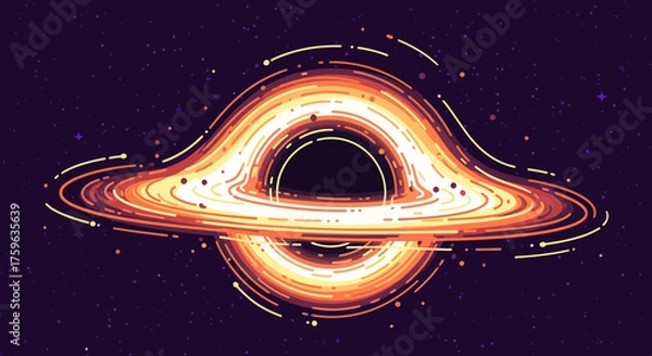 Obraz Black hole accretion disk cosmic artwork glowing rings and swirling matter space exploration concept