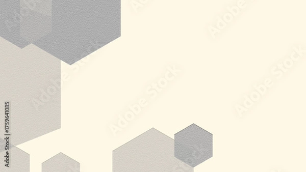 Fototapeta Abstract Minimalist Geometric Hexagon Pattern Background with Soft Gray Tones and Rough Texture