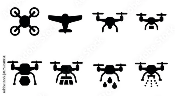 Obraz Agricultural Drone Icons