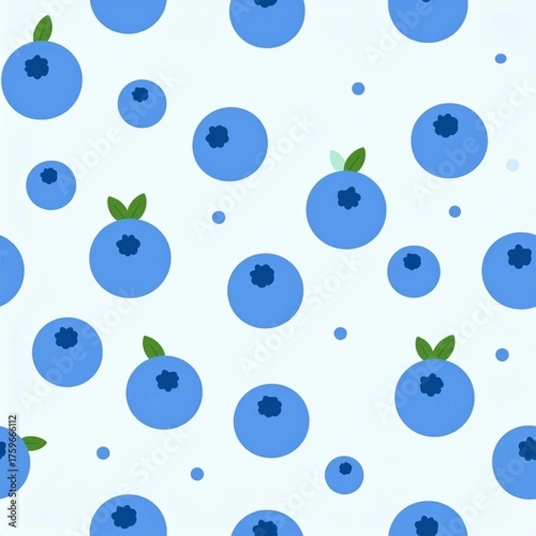 Fototapeta Blueberries Seamless Pattern

