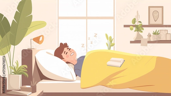 Fototapeta Sleep flat style illustration
