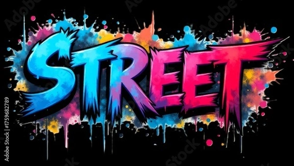 Obraz Vibrant street art bursting with colors and personality, highlighting urban creativity