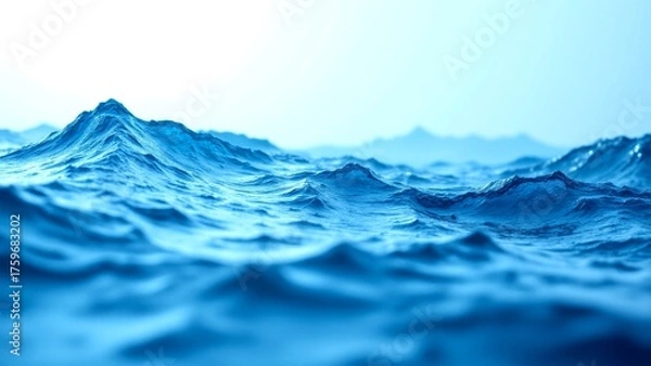 Obraz Vibrant Ocean Waves Against a Calm Blue Horizon Enhancing Natures Serenity