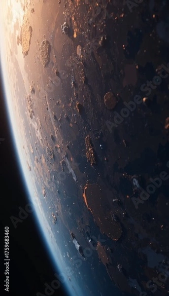 Obraz A breathtaking view of a cosmic landscape with shimmering celestial details prominently featured