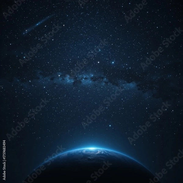 Obraz A breathtaking view of the cosmos with a vibrant starry night illuminating the sky