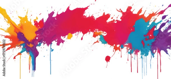 Fototapeta abstract, color, explosion, splash, paint, red, yellow, blue, vivid, art, digital, modern, design, creative, bright, texture, ink, pigment, background, dynamic, motion, pattern, watercolor, acrylic, f