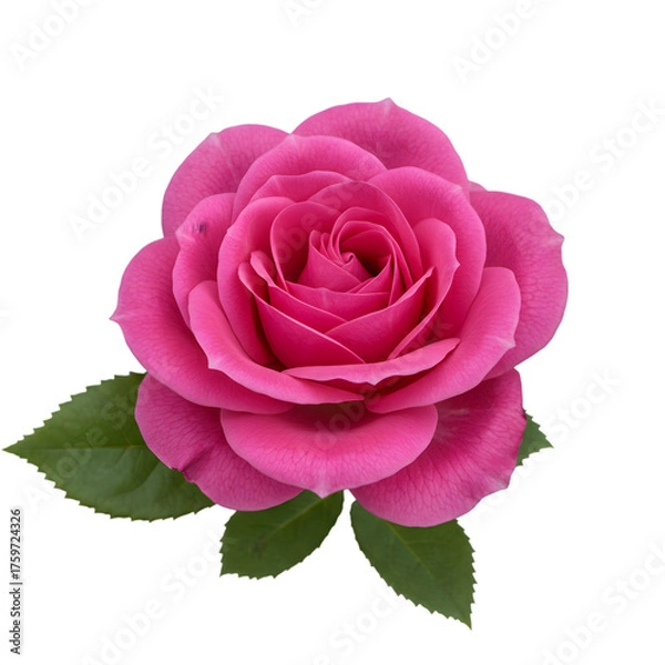Obraz Pink Rose Blossom Close-Up isolated on transparent background