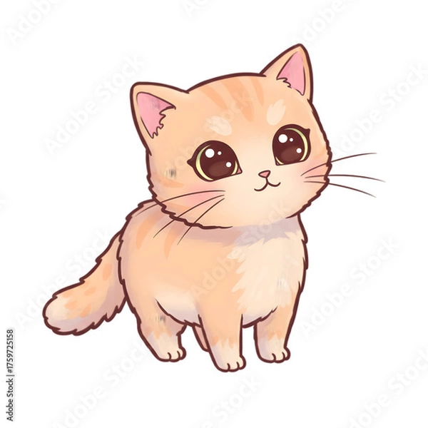 Obraz Pixel Art Kitten: A Cute Orange Tabby isolated on transparent background