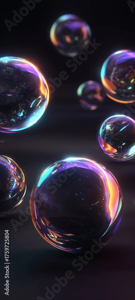 Fototapeta Floating Colorful Soap Bubbles