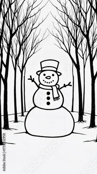 Obraz snowman in a hat