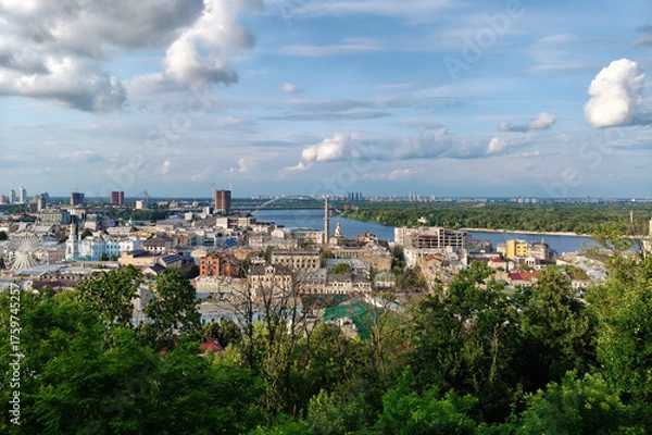 Obraz Podil District of Kyiv, aerial view