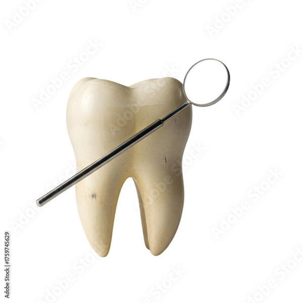 Obraz Dental Model with Examination Tool isolated on transparent background
