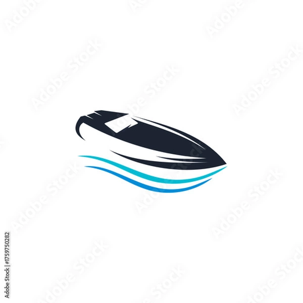 Fototapeta Speed boat logo design template. illustration vector, suitable for your design need, logo, illustration, animation, etc.