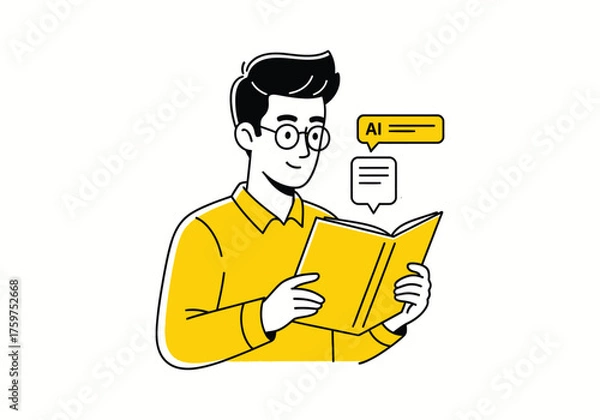 Obraz Vector illustration of a student hand holding a book, a concept of education 