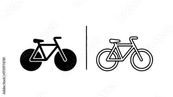 Fototapeta Bicycle icon set with transparent background
