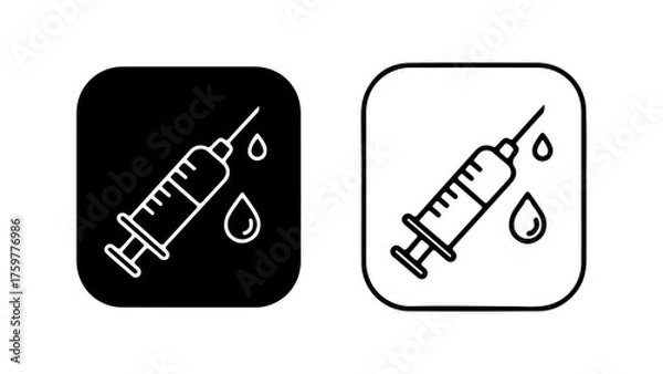 Fototapeta Syringe and droplet icons with transparent background