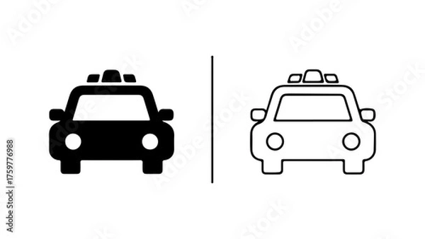 Fototapeta Police car icon set with transparent background