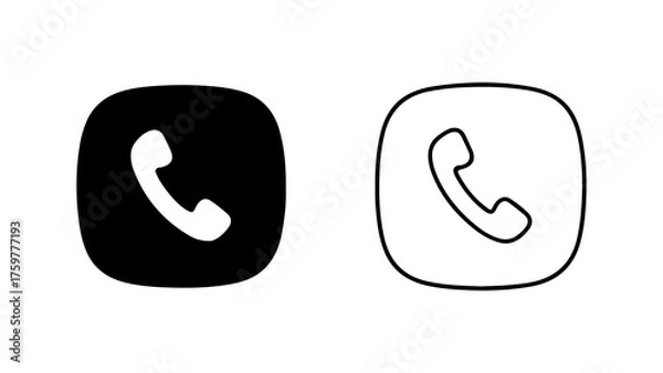 Fototapeta Phone call icon set with transparent background