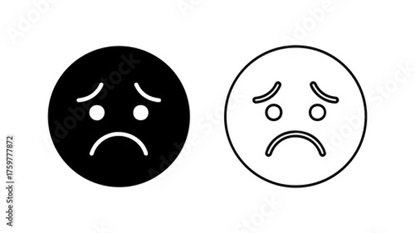 Fototapeta Sad face icons with transparent background