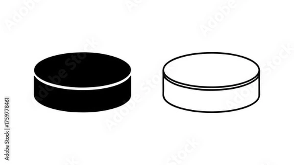 Fototapeta Cylinders with outline and solid fill with transparent background