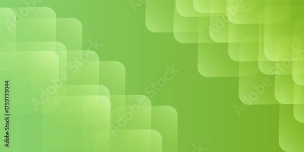 Fototapeta Bright Green Abstract Background With Layered Wave Pattern For Design And Branding.eps10