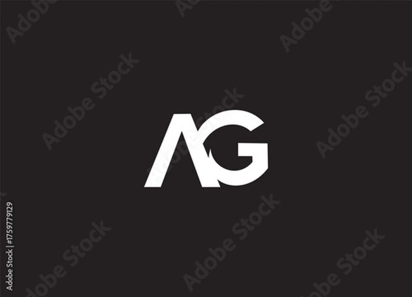 Fototapeta AG creative initial logo design and letter logo