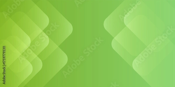Fototapeta Abstract Green Geometric Background with Overlapping Transparent Shapes