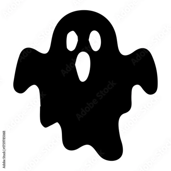 Obraz Spooky Halloween Ghost Silhouette Vector Icon