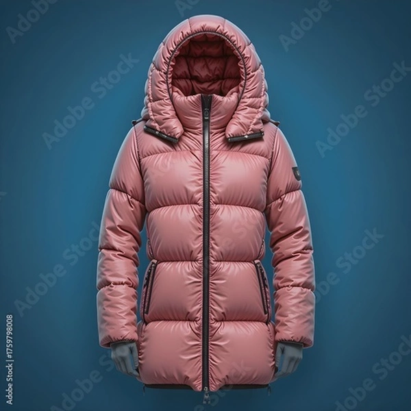 Fototapeta puffer jacket, down jacket, padded coat, winter clothes, AI Generative