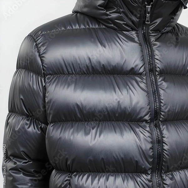 Obraz puffer jacket, down jacket, padded coat, winter clothes, AI Generative