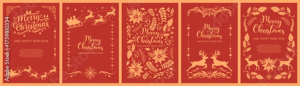 Obraz Festive Christmas cards featuring holiday designs