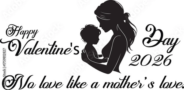 Fototapeta Mother and Child Silhouette – Happy Mother’s Day Vector