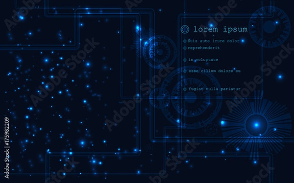 Obraz technology modern background, glowing particles, technologies concept, abstract machine details, vector