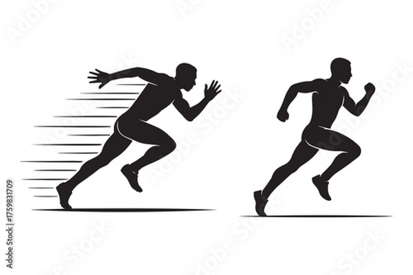 Fototapeta runners vector silhouettes