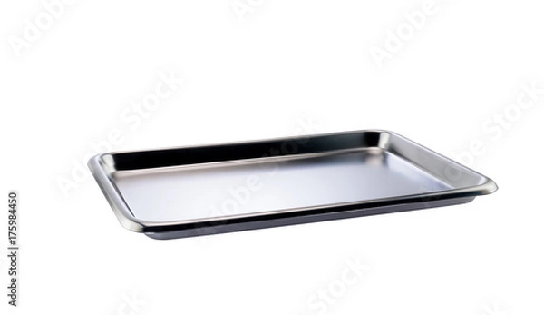 Obraz Stainless tray / Stainless tray on white background.
