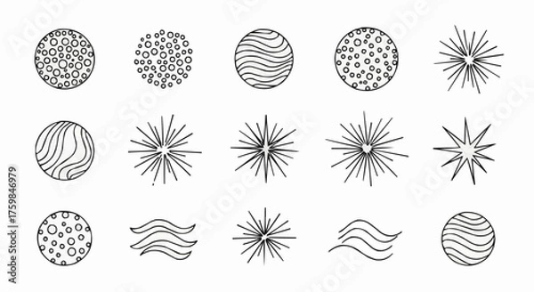 Obraz Hand drawn top view landscape design plant elements.